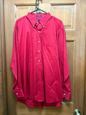 Classic Button-Down Men’s Shirt - Red XL
